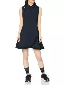 Цельный впитывающий пот быстросохнущий расклешенный прозрачный гольф без рукавов DGWVJJ00 BK00 эквивалент японского размера XS [DESCENTE GOLF] [LUXE