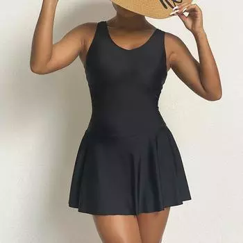 Цельный женский купальник с v-образным вырезом, купальник на бретельках, длинное платье, сексуальное боди-монокини, купальный костюм, женская летняя пляжная одежда S