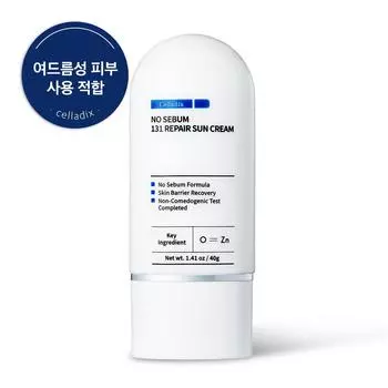 Celadix No Sebum 131 Repair Sun Cream Acne Skin Oil-Free неорганический солнцезащитный крем, 40 г, 1 шт.