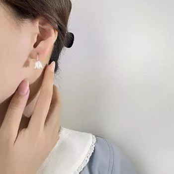 Целебные белые серьги с ландышами, серьги-гвоздики с цветочным мотивом «Сладкий темперамент» в виде цветка-крючка в виде тюльпана Copper (with ear plug)