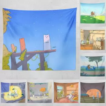 Целебный мультфильм животное подвесная ткань украшение для дома настенный гобелен офис гостиная гобелен 100x75cm