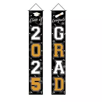 Celebrate Graduation Photography Backdrop Congrats Grad Porch Hanging Flag Studio Prop Style 4