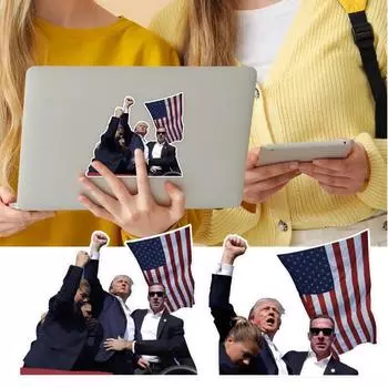 Celebrity Car Stickers 10pcs Waterproof President Election Support Labels Commemorative Automobile Decals For Car Window Vehicle