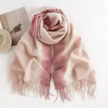 Celebrity Style Gradual Change Cashmere Feel Scarf Cashmere Girls Senior Sense Autumn And Winter Shawl Warm Scarf 200*65 CM
