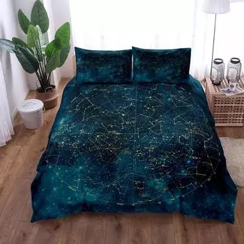 Celestial Constellation Bedding Set king queen double full twin single size duvet cover pillow case bed linen set 70x133cm 2pcs