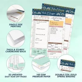 Целеустремленная книга-планировщик Yousheng формата A5, гладкое письмо без растекания чернил, эффективный органайзер для достижения целей, блокнот A