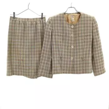 CELINE 80s 90s Made in France Old Check Pattern casual Skirt suit Setup Women Used