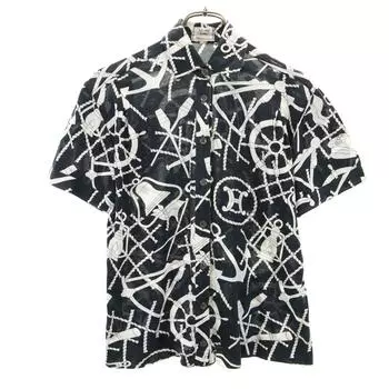 CELINE 90s Made in Italy Old JCC Marine Pattern Short sleeve Cotton shirt Women Used