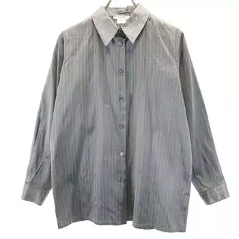 CELINE 90s Old French Striped Pattern Long sleeve Button down shirt 42 Women Used