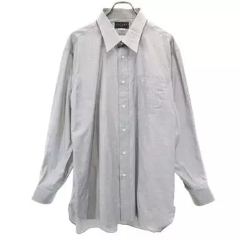 CELINE Long sleeve One point embroidery Cotton shirt gray Men s Used