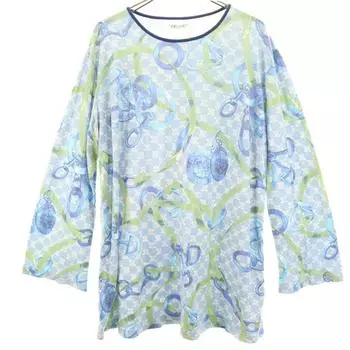 CELINE Macadam Футболка с длинным рукавом L Синяя Рон Футболка кроя женская Б/у