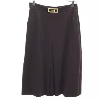 CELINE Made in France Mimole length Tight Skirt 38 Brown Women Used