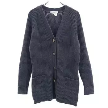 CELINE Made in Italy wool Long sleeve knit cardigan 40 gray Women Used