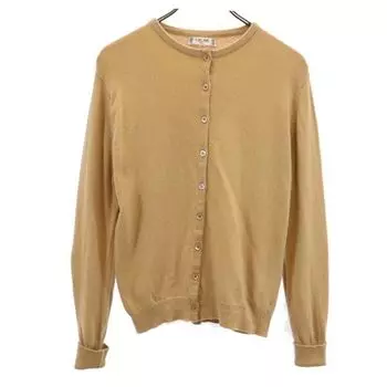 CELINE Made in Scotland 100% cashmere Long sleeve knit cardigan beige Women Used