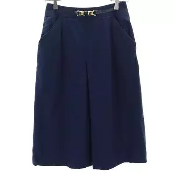 CELINE Midi length flare skirt 38 Navy PARIS Women Used