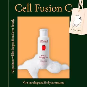 Cell Fusion C PAPAYA GRANULE PEELS ULTRA Очищающий порошок 50 мл Защита кожи Удаление кожного сала Скраб для тела гипоаллергенный очищающий