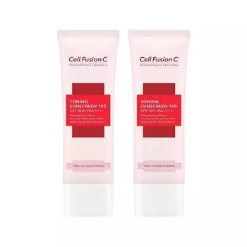 Cell Fusion C Toning Sunscreen 100 50mlx2 Sunscreen Tone Up, 50ml, 2 units