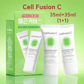[Cell Fusion C] Улучшенный прозрачный солнцезащитный крем 100 SPF50+/PA++++ 35мл+35мл