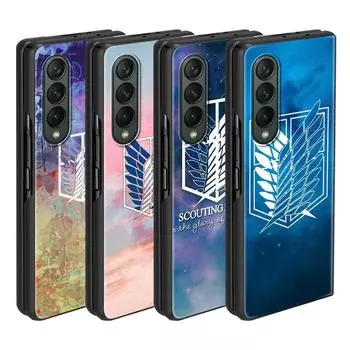 Cell Phone Case for Samsung Galaxy ZFold4 Z Fold4 5G Z Fold3 ZFold3 Z Fold 3 Z Fold Attack On Titan Logo Hard PC Cover Anime Samsung Z Fold3 5G