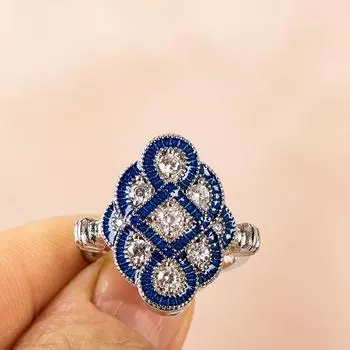 Cella City женское кольцо с сапфиром, серебро 925 пробы, ювелирные изделия с цирконом 5А, изысканные ювелирные изделия, подарок для очаровательной леди, подарок на свадьбу, размер 6-10 6 белый