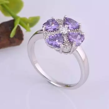 Cellacity 5*5 мм кольцо с аметистом для женщин, подвески, серебро 925, ювелирные изделия, женские кольца в форме сердца, фиолетовый драгоценный камень AAA, циркон, свадьба 8 фиолетовый