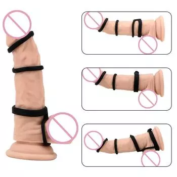 Целомудрие Клетка Силиконовый Пенис Увеличение Пениса Кольца Секс Товары Задержка Эякуляции Кольца Для Члена Секс Игрушки Для Мужчин B