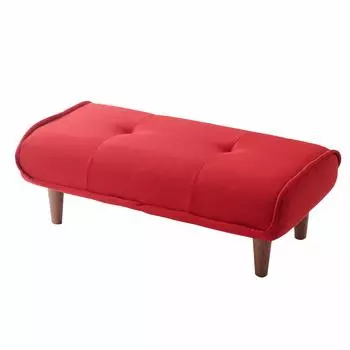 Celtan Ottoman Stool with Waraku no Pocket Darian High Japanese-made Footrest, Kiwami, 2-Seater, Coil, Red, Resilience, A280p-563RED