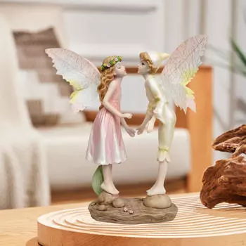 Целующаяся пара ангелов скульптура произведение искусства помнить прекрасный момент домашний декор ,украшение смола для