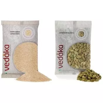 Целый кардамон Ведака (Элаичи), 100 г и бренд Amazon - семена мака Vedaka (Хус Хус), 100г |Почта |Почта Дана