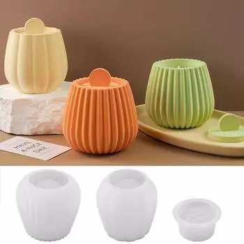 Цементная банка для свечей, силиконовая форма с крышкой, скандинавский простой стиль, бетонные смоляные формы, коробка для хранения ювелирных изделий, формы для поделок, домашний декор