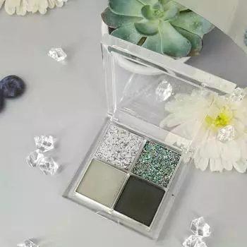 Цементно-серый холодный цвет Дымчатая четырехцветная палитра теней для век Надувной макияж глаз Стойкий макияж Палитра теней для век 3#