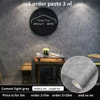 Цементные настенные обои, самоклеящиеся обои для магазина одежды, самоклеящиеся, ретро, скандинавский серый, промышленный стиль Cement deep grey0.6m*5m