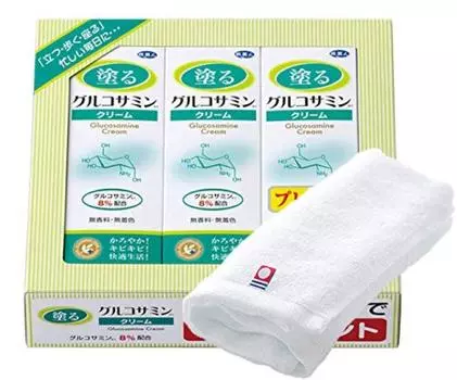 Цена Azuma Shoji с нанесением крема Imabari на основе глюкозамина 60 г. Формула глюкозамина [То же полотенце] Набор из 3 предметов/Tabibijin 8%