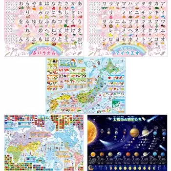 Цена набора для школы в ванной и набор плакатов для ванной катакана из 2 видов, сделано в Японии, изучение географии, образование, социальный экзамен, размер B3, водонепроницаемый