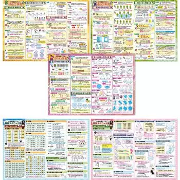 Цена набора для школы в ванной комнате для вступительных экзаменов в среднюю школу Master Technique Bath Poster Set of Made in B3 Waterproof Math/Math 2, Япония, Математика, Наука,