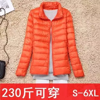 [Цена] Осенне-зимний легкий и тонкий тонкий женский пуховик короткий воротник-стойка женская одежда куртка больших размеров S хаки