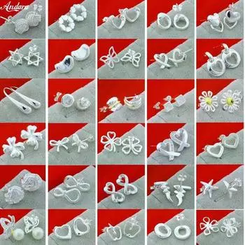 Цена Серебро 925 Ювелирные Изделия Неограниченное Сердце Любовь Серьги-гвоздики для Женщин Девушка Модные Ювелирные Изделия Подарки Для Вечеринки белый