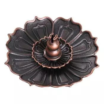 Censer Adornment Candlestick Holder Pure Copper Lotus Incense Decor Vintage Burner Design кларет