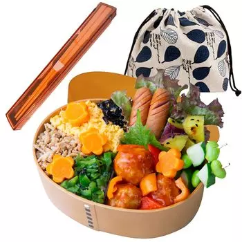 centcres контейнер для бенто, пригодный для использования в микроволновой печи, сумка-мешок с завязкой, палочки для еды овальные 1 с резиной, простые деревянные, изготовленные в микроволновой печи, посудомоечная машина, антибактериальная обработка, набор