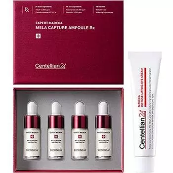 Centellian24 Expert Mela Capture Ampoule RX 7мл х 4шт + крем для глаз 15мл, 1 набор Популярная корейская косметика