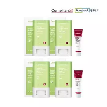 [Centellian 24] (Dongkook Pharmaceutical) Madeca Derma Shield Safe Sun Stick 20g 4 packs + Madeca Cream Active Skin Formula 15ml 2 packs