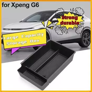 Center Control Armrest Box Storage Box For Xpeng G6 Black Tidying Stowing Organizer Car Interior Accessories