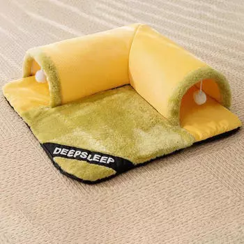 Центр активности с туннелем для кошек, тренировочная площадка для котят, убежище, интерактивное убежище для кошек зелёный