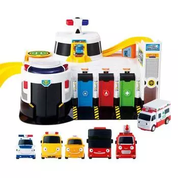 Центр экстренной помощи Rescue Tayo + 6 видов мини-машин, корейские игрушки