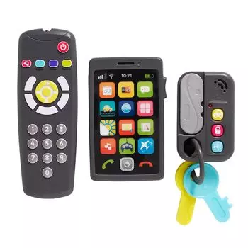 Центр раннего обучения Центр раннего обучения Мой первый набор гаджетов Набор из 3 гаджетов Серый смартфон Умный ключ Пульт дистанционного управления 148019 Оригинальный продукт