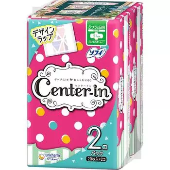 Центр в Unicharm Центр в Fuwafuwa Type с обычными японскими крыльями 20 листов x 2