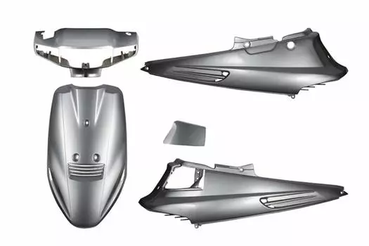Центр запчастей для мотоциклов Наружный комплект Комплект Серебристый Обтекатель Окрашенный Оригинальный тип Suzuki Address V100 CE11A 3001 5 штук