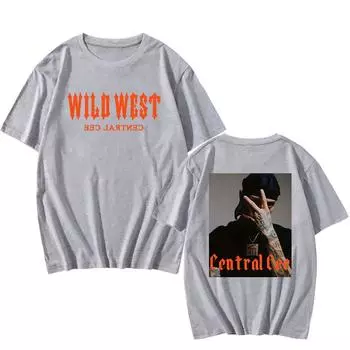 CENTRAL CEE Футболки с альбомом Wild West, рэперская графика, хип-хоп, уличная одежда, летняя мода, хлопковые футболки, мужская и женская одежда XS белый
