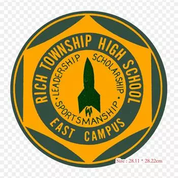 Центральная католическая средняя школа Авроры Rich East High Sch, термопереносная печать, виниловые нашивки, наклейки для одежды, аппликации «сделай сам», моющиеся нашивки