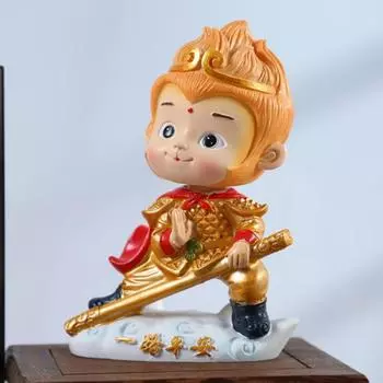 Центральная консоль автомобиля Monkey King смоляные поделки украшения украшения для домашнего интерьера настольное украшение